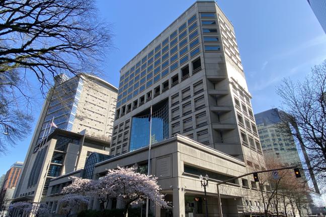 Photo of Multnomah County Detention Center in downtown Portland. 