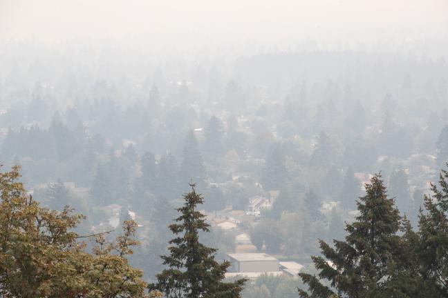 Smoky air over east Portland, Sept. 10, 2020