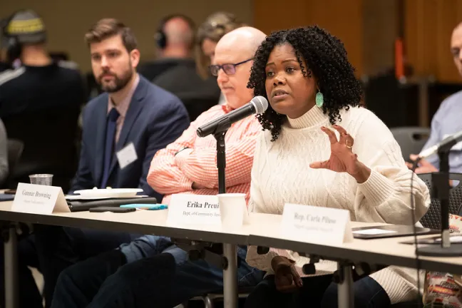 Department of Community Justice Director Erika Preuitt speaking at January 2020 Conference.