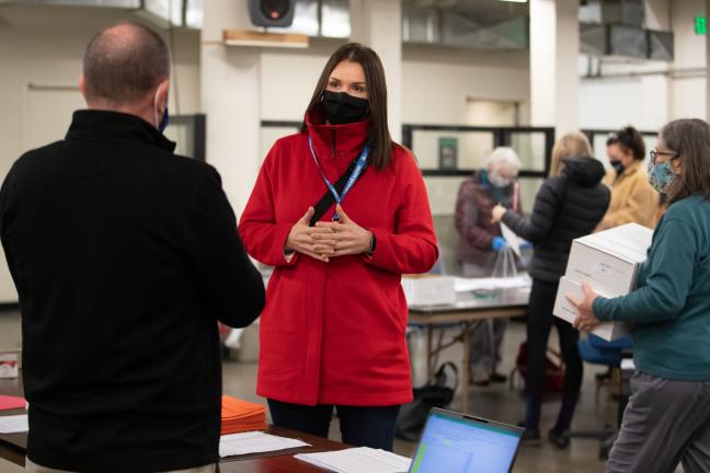 Oregon Secretary of State-elect Shemia Fagan was among those who observed the recount process.