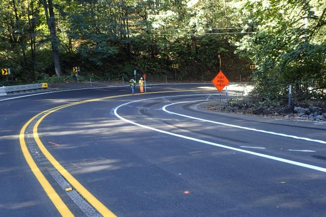 In 2020 Multnomah County completed a safety project that realigned several curves on NW Cornelius Pass Road.