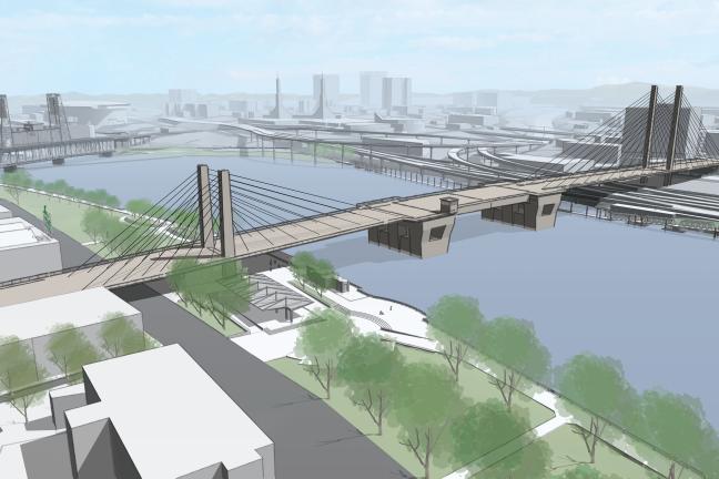 A new earthquake ready Burnside Bridge could include a cable supported design.