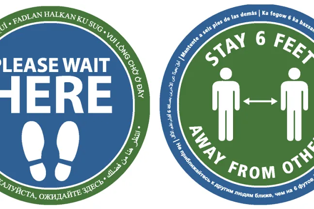 Image of social distancing signs