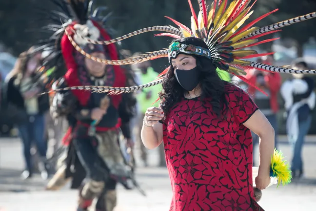 A dancer from Huecha Omeyocan Dancers.