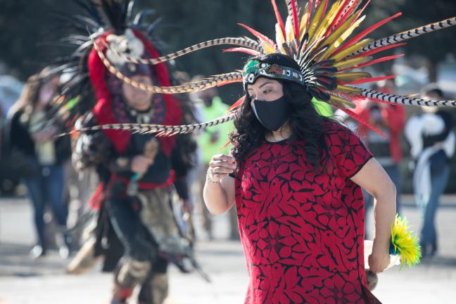 A dancer from Huecha Omeyocan Dancers.