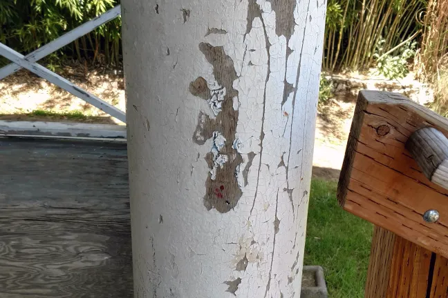 Little ones can easily reach chipping lead paint from low places in older homes