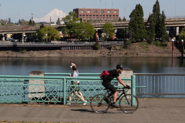 Multnomah Building and Portland waterfront.