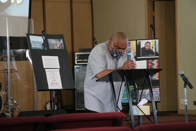 Thursday’s graduation brought celebration and tears. Carl Rucker, mentor with Volunteers of America, talked about the deep loss community members have experienced due to gun violence.