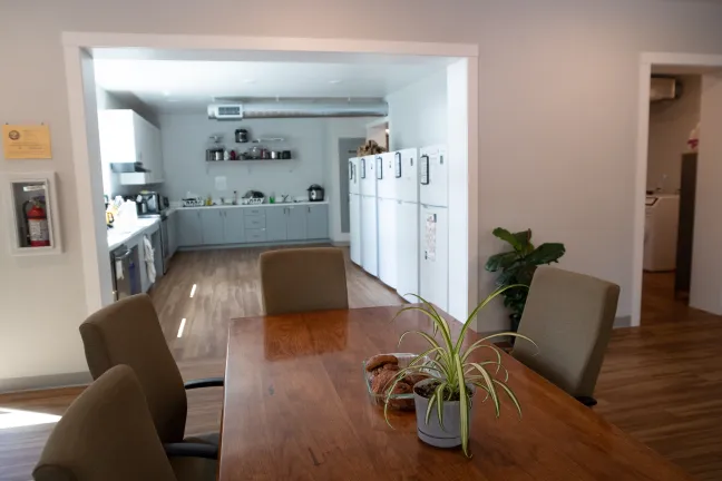 Inside the community room of the St. Johns Village on May 21, 2021.