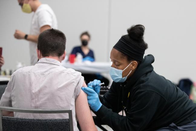 Vaccine given at a cooling center June 25.