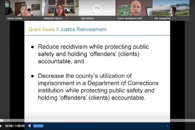 Update on Multnomah County Justice Reinvestment Program provided to the board.