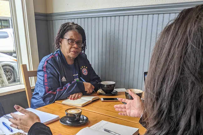 Annette Majekodunmi, a parent and community engagement supervisor at POIC + Rosemary Anderson High School who works side by side with parents in the Community Healing Initiative.