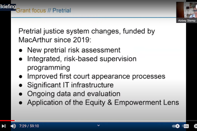 If awarded, the grant funding would support Multnomah County’s work to build a risk-informed pretrial system that increases pretrial release and maximizes victim safety, public safety and court appearances.