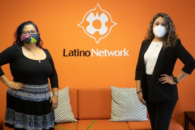 Cindy Agreda (left) and Diana Trejo (right) are part of the Community Healing Initiative (CHI), which provides culturally appropriate community support to youth and families impacted by violence.