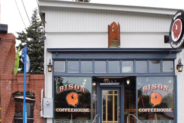 Image of front facade of Bison Coffeehouse