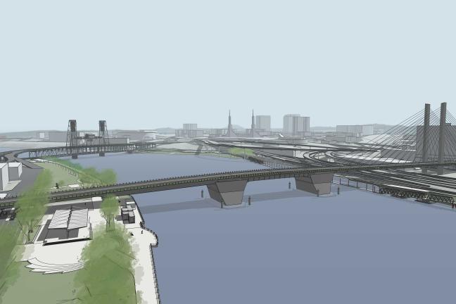 A bascule style movable span and girder at west end would reduce the cost of a new Burnside Bridge.