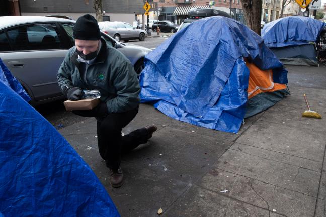 Multnomah County’s Mental Health Mobile Unit is one of multiple teams conducting outreach during the prolonged cold stretch that began Christmas Day.