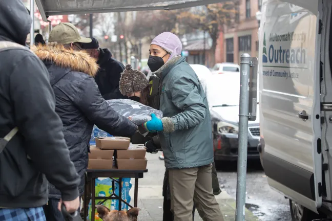 On Monday, the 4-person mobile team not only provided information on warming centers, but also transport to those who have difficulty with navigation to their desired location