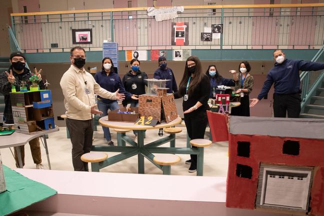 With the encouragement and support of Multnomah County staff members and MESD education assistance, the youth applied what they learned in science, which included steps to empathize with, then design a home for people experiencing homelessness.