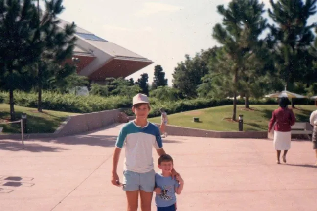 Ryan Homsley, right with his big brother Noah, when they were younger