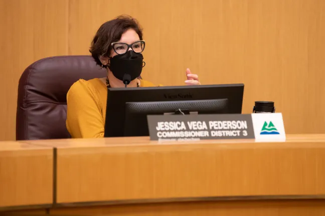Commissioner Vega Pederson at the Jan. 20 Board meeting.