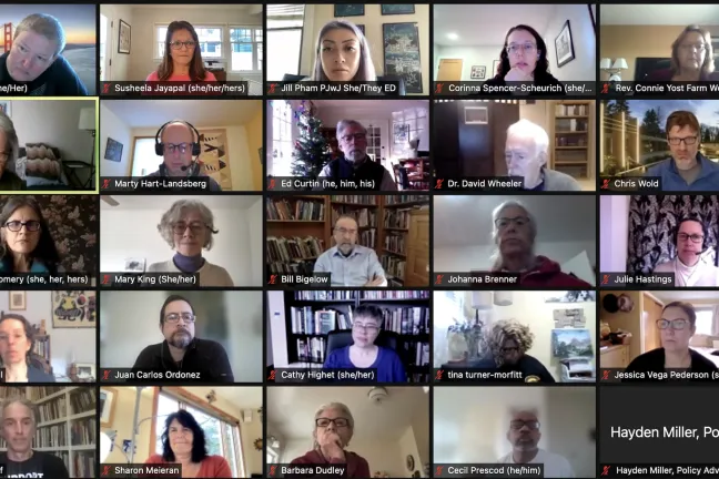 Reunión de Zoom sobre los derechos de los trabajadores de Jobs with Justice