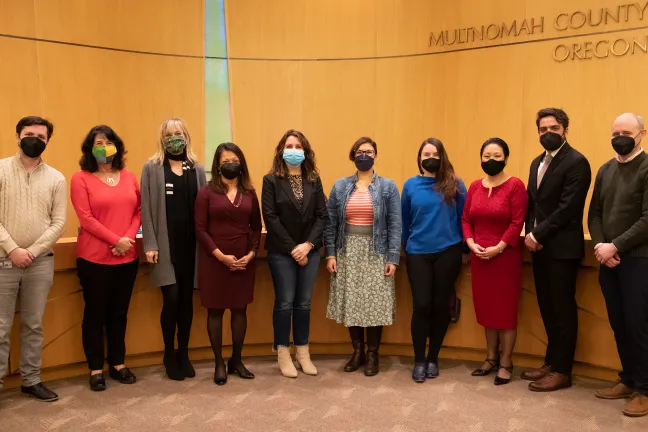 Board of Commissioners with County staff and cleaner air advocates.