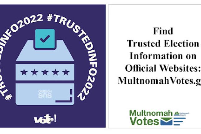 Multnomah County Elections continues to partner with the Secretary of State’s Office to promote the National Association of Secretaries of State campaign to counter misinformation, disinformation and mal-information (MDM). 