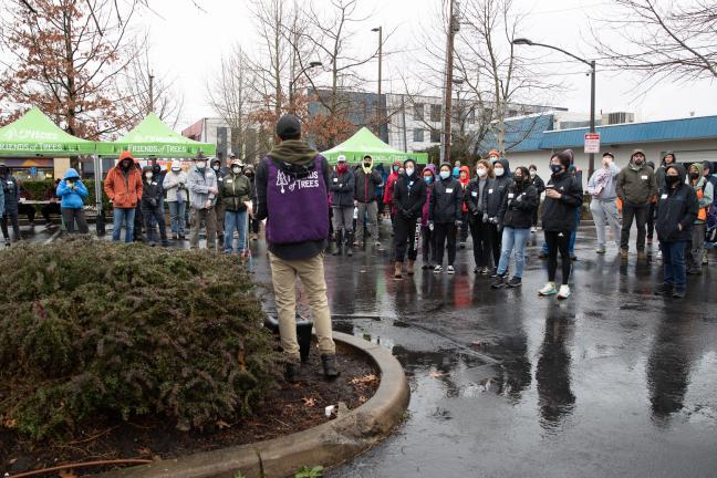 Friends of the Trees volunteers and staff join County, Gresham officials at the March 19 event.