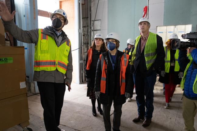 U.S. Sen. Jeff Merkley and U.S. Rep. Suzanne Bonamici visit Multnomah County's Behavioral Health Resource Center on April 12