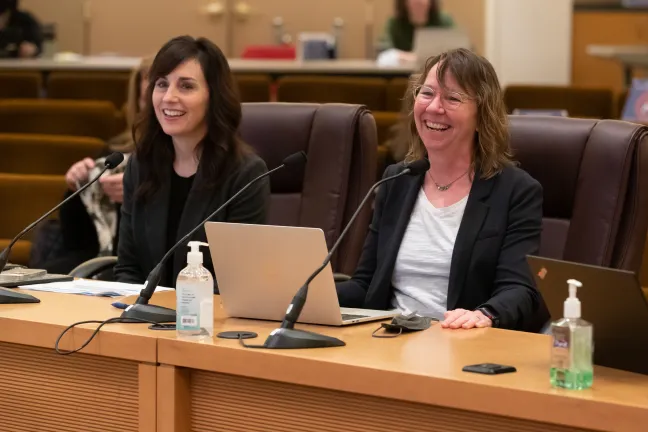 Tracey Massey, director of County Assets and Chief Information Officer, left and Vailey Oehlke, Director of Libraries.