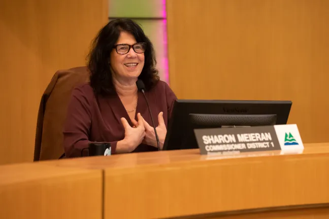 Commissioner Sharon Meieran at the Older Americans Month Proclamation.