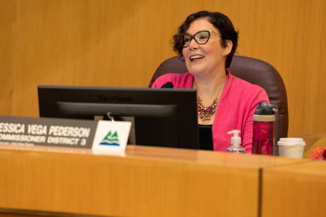 Commissioner Jessica Vega Pederson during the budget approval.