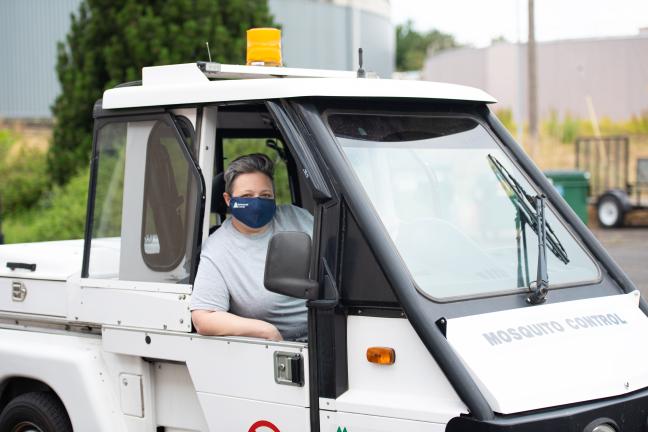 Ecologist Bek Sudia leads a team that conducts mosquito surveillance and control for Multnomah County.