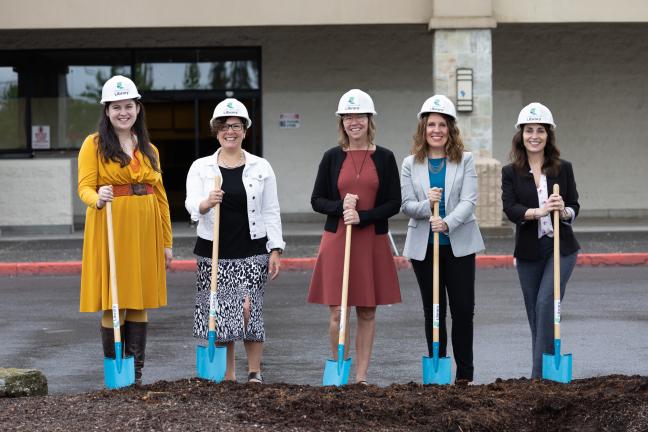 Commissioner Vega Pederson, second from left, joins Chair Deborah Kafoury and library staff at the groundbreaking for a new Library Operations Center.