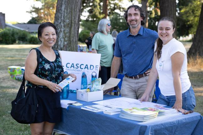 Commissioner Lori Stegmann poses with members of Cascade Groundwater Alliance.