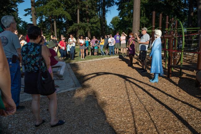 Roughly 75 people showed up for the event, including beloved Disney characters Elsa and Anna from Frozen.