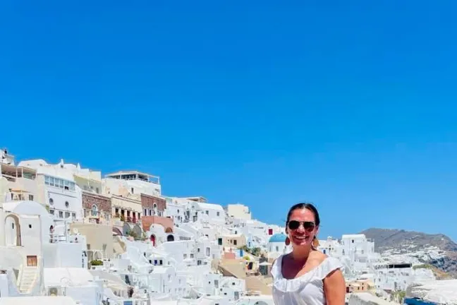 Peña also has a lifelong goal to wake up in a different country, every year on her birthday. She is making good on that promise. This year she woke up in Greece.