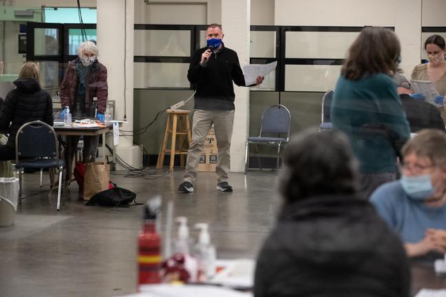 Multnomah County Elections Director speaking to opening boards in 2020. 