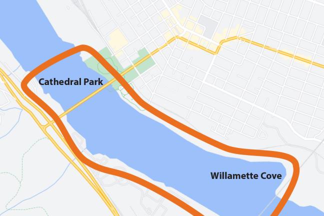 Map of Willamette River harmful algae bloom on Aug. 30, 2022