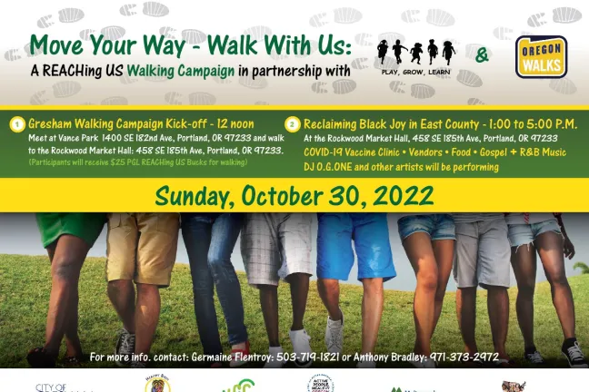 Volante publicitario del evento Reclaiming Black Joy del 30 de octubre en Rockwood