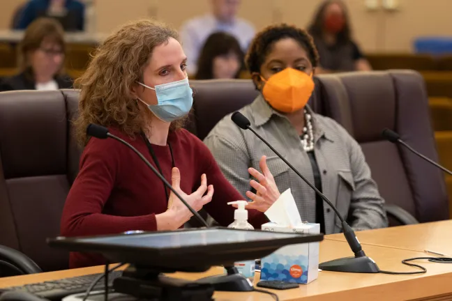 (Left to right): Dr. Jennifer Vines, Multnomah County Health Officer and Chantell Reed, Deputy Public Health Director