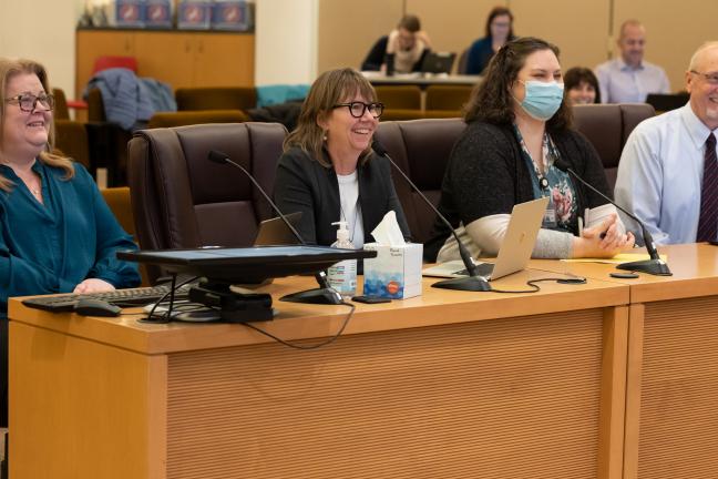 Photo of Library leaders during board briefing