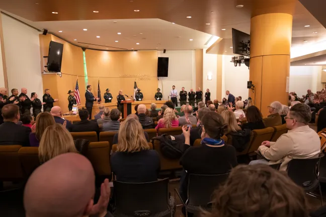 Morrisey O’Donnell acknowledged and thanked the wide array of community members, including friends, family members and fellow members of the Sheriff’s Office, as well as former Sheriff Mike Reese.