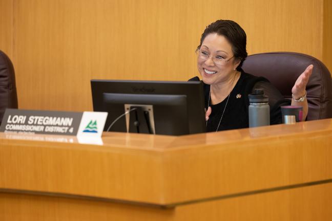 Commissioner Lori Stegmann during the Board Meeting on Jan. 5