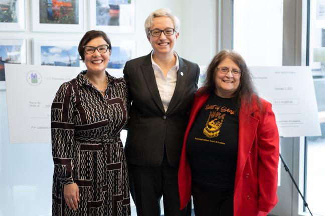 Jessica Vega Pederson, Tina Kotek and Jacqueline Mercer pose for a photo