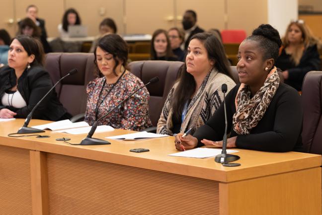 From right: Public Health Prevention and Health Promotion Interim Director Charlene McGee; Community and Adolescent Health Program Manager Sarah Fast, Yolanda Gonzalez and Heather Mirasol with the Behavioral Health Division 