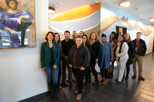 Group photo at Hattie Redmond Apartments