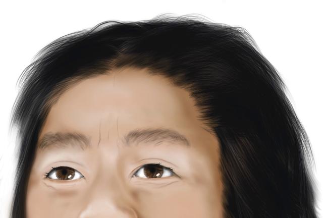 Sketch of an unidentified woman who died April 24, 2023