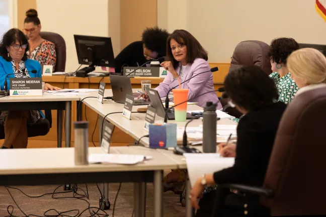 Commissioner Susheela Jayapal addressing the board.